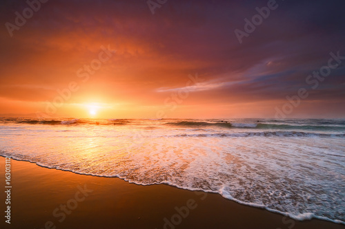 Fototapeta Naklejka Na Ścianę i Meble -  beautiful shore in beach at sunset