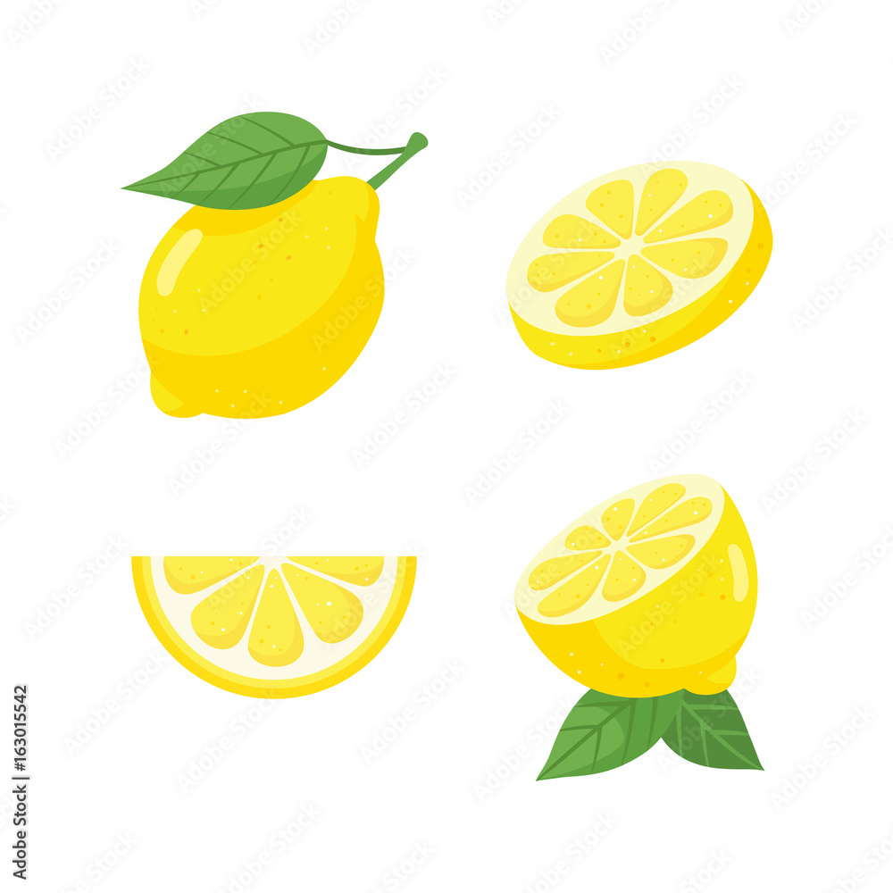 Fresh lemon fruit set