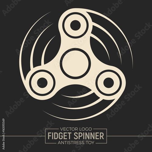 Vector Fidget Spinner Logo. Trendy Toy For Stress Relief and Improvement of Attention Span. Antistress Widget Graphical Illustration