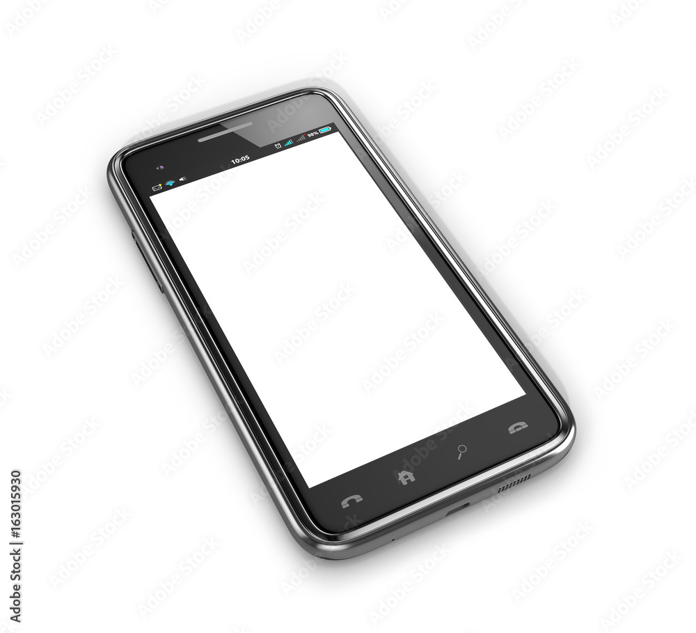 New black smartphone on a white background. 3D illustration New black smartphone on a white background. 3D illustration