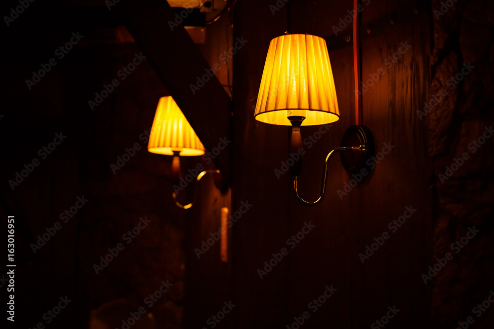 the lamp on the wall