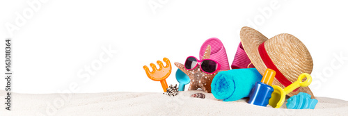 beach accessoires on beach ...