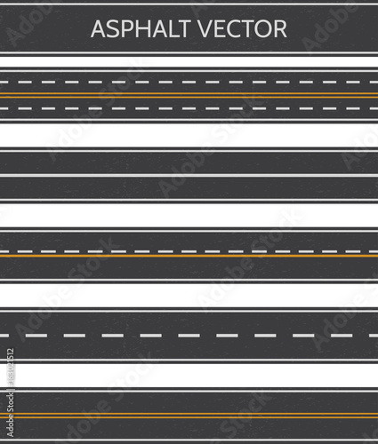 Asphalt, a set of road types with markings.