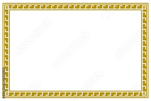 Cadre rectangle 2/3 déco méandres grecs 