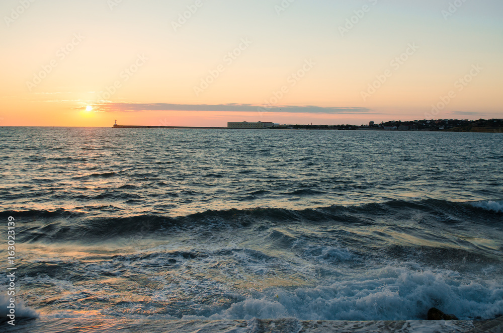 Fototapeta premium Beautiful sunset in Sevastopol
