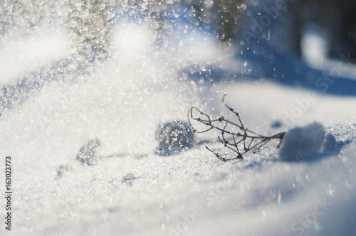 Beautiful background with snow and snowdrift © Сергей Лабутин