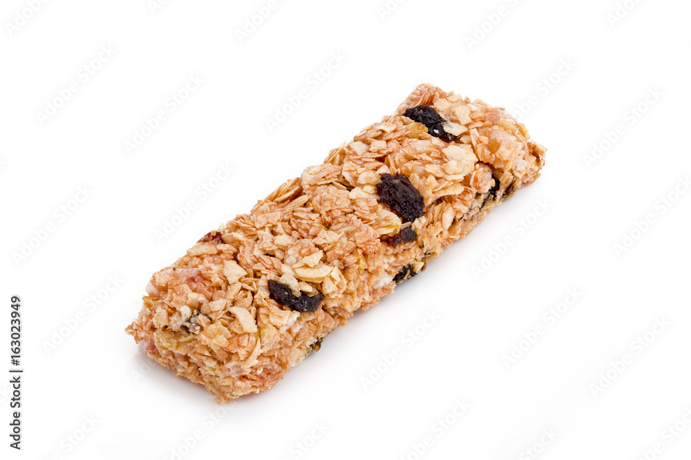 Granola bar on white background Granola bar on white background