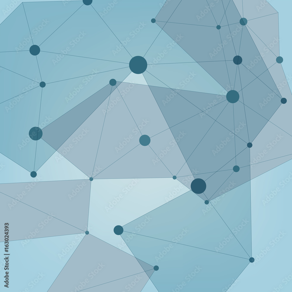 Abstract polygonal with connecting dots and lines. Connection science background Abstract polygonal with connecting dots and lines. Connection science background