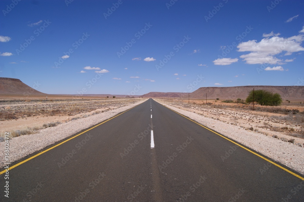 Straight road in Nambia