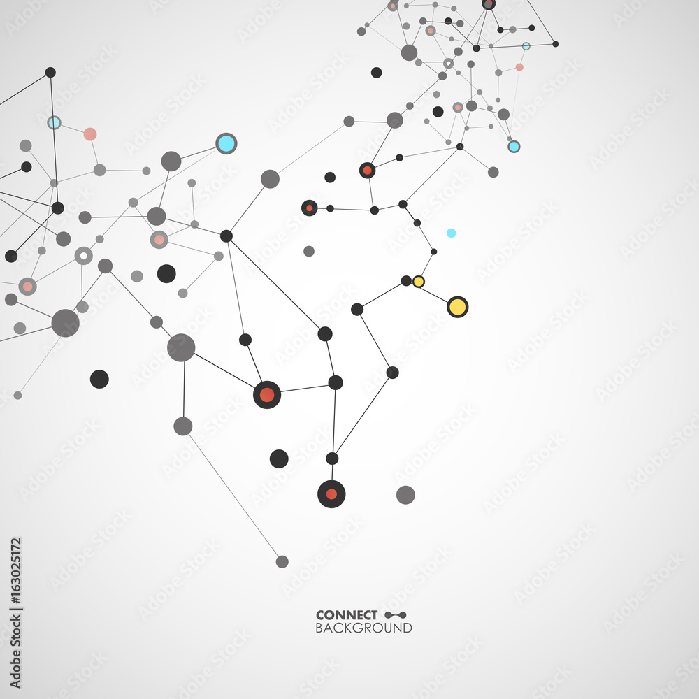 Vector illustration molecules, network and connection Vector illustration molecules, network and connection