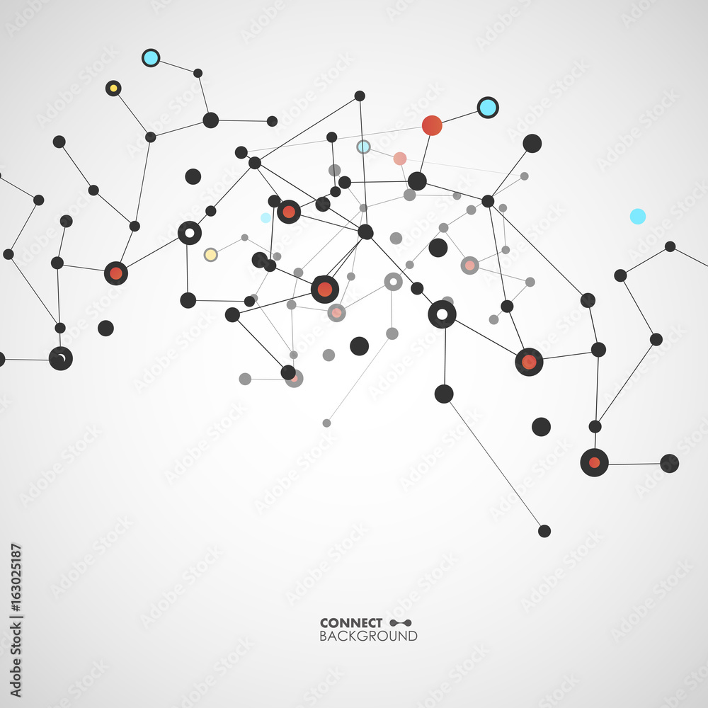 Vector illustration molecules, network and connection Vector illustration molecules, network and connection