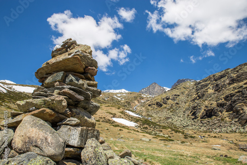 Stacked Stones in the Mountains, Alps, Italy, Europe © wagner_md