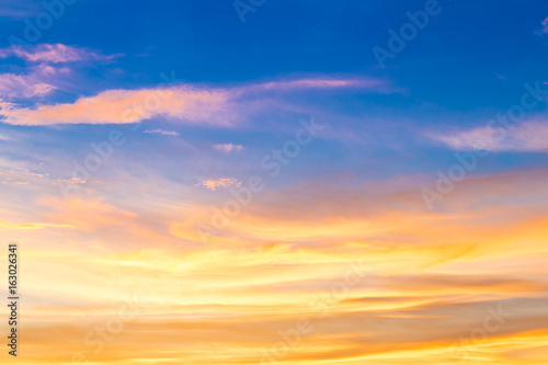 orange sunset sky in twilight time background © Saravut