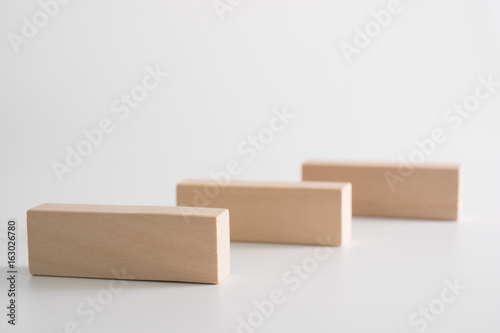 Fototapeta Naklejka Na Ścianę i Meble -  Wood block stacking as step stair.