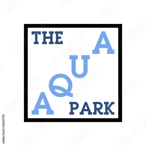 Color vintage aquapark emblem photo