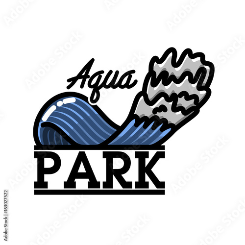 Color vintage aquapark emblem