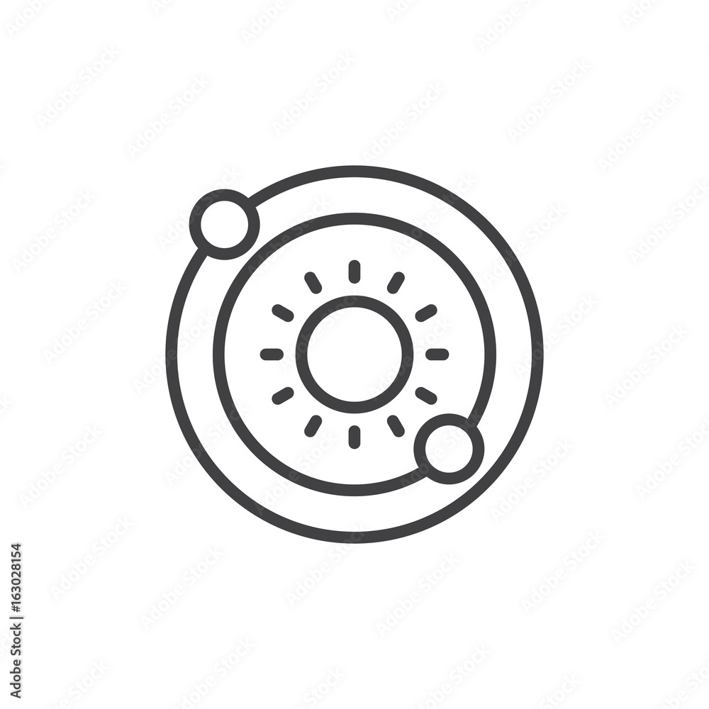 Solar system line icon, outline vector sign, linear style pictogram isolated on white. Symbol, logo illustration. Editable stroke. Pixel perfect graphics Solar system line icon, outline vector sign, linear style pictogram isolated on white. Symbol, logo illustration. Editable stroke. Pixel perfect graphics