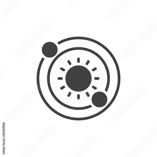 Solar system icon vector, filled flat sign, solid pictogram isolated on white. Symbol, logo illustration. Pixel perfect graphics
