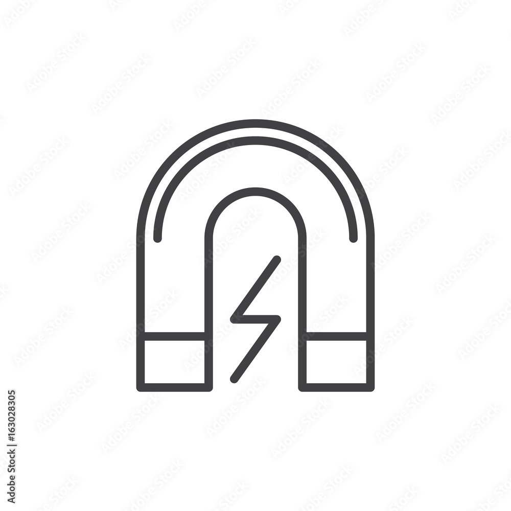 Magnet line icon, outline vector sign, linear style pictogram isolated on white. Symbol, logo illustration. Editable stroke. Pixel perfect graphics Magnet line icon, outline vector sign, linear style pictogram isolated on white. Symbol, logo illustration. Editable stroke. Pixel perfect graphics