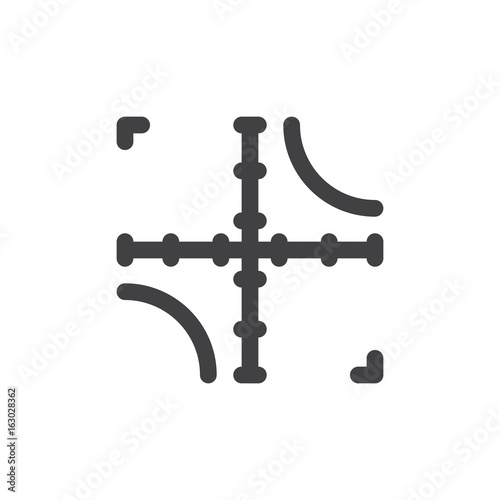 Axis icon vector, filled flat sign, solid pictogram isolated on white. Symbol, logo illustration