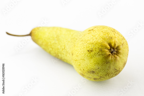 Selective focus on abate Fetel pears isolated on white background. photo