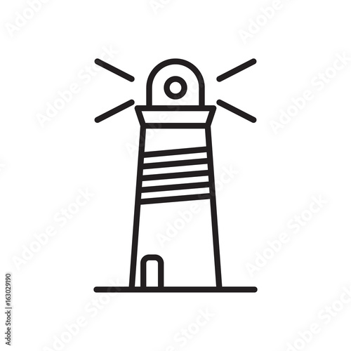 Lighthouse line icon, outline vector sign, linear style pictogram isolated on white. Symbol, logo illustration. Editable stroke. Pixel perfect graphics