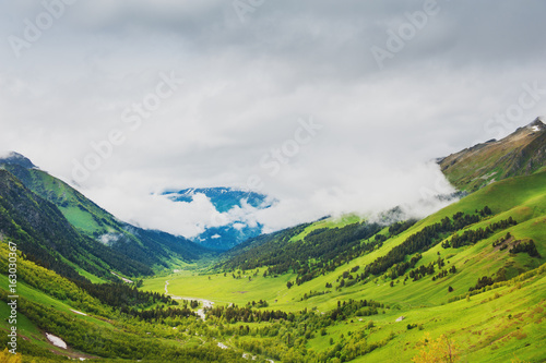 Beautiful mountain landscape, valley and sky © darkbird