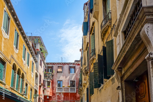Traditional street view of old buildings in Venice, ITALY © ilolab