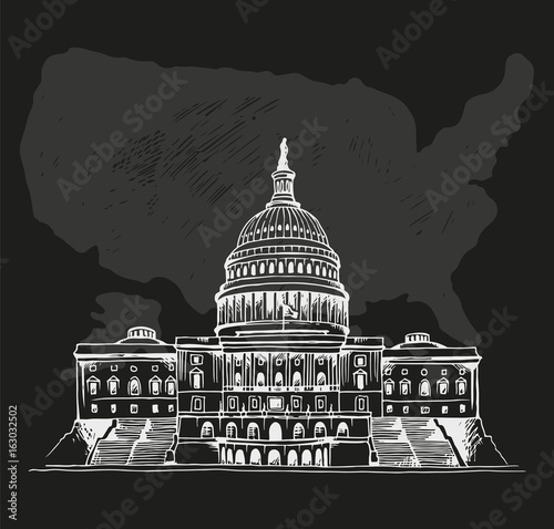 United States Capitol Building vector illustration
