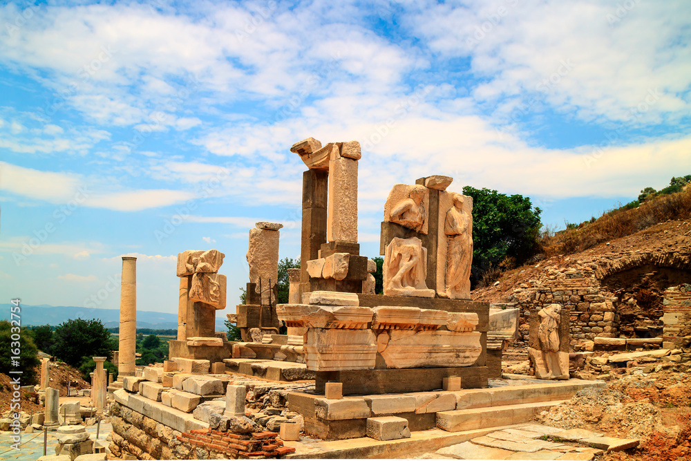 Monument to Memmio at the archaeological site of Ephesus in Turkey.