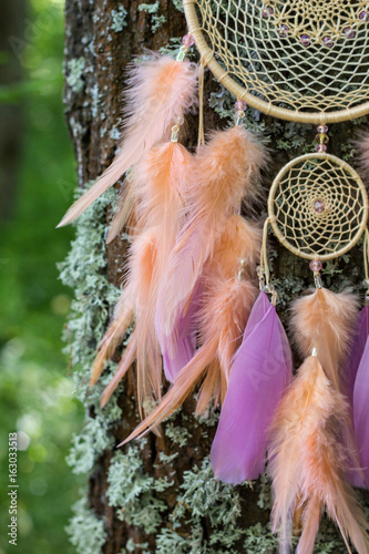 Wallpaper Mural Dreamcatcher made of feathers, leather, beads, and ropes Torontodigital.ca