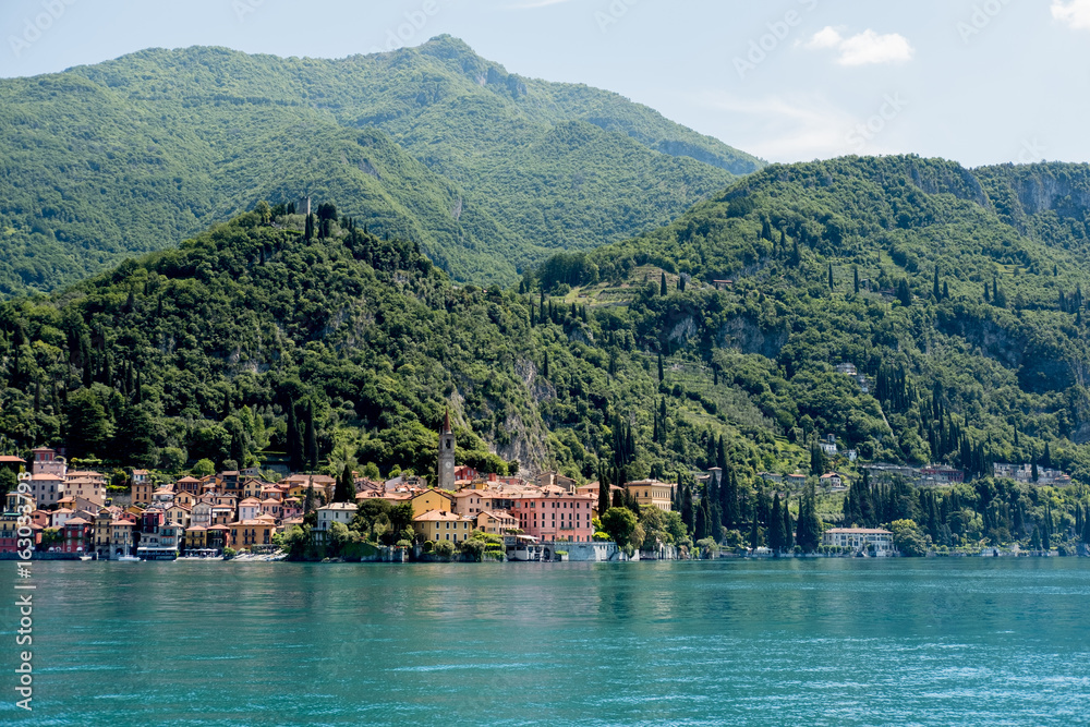 Landscape view of Varenna town at Lake Como, Italy.