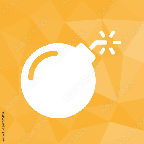 Bombe - Icon mit geometrischem Hintergrund gelb