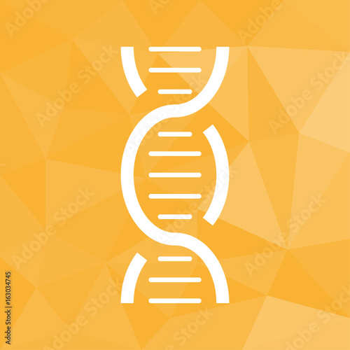DNA - Icon mit geometrischem Hintergrund gelb