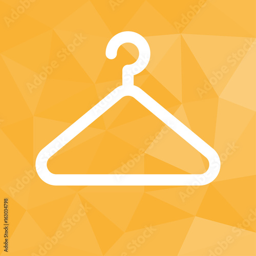 Kleiderbügel - Icon mit geometrischem Hintergrund gelb