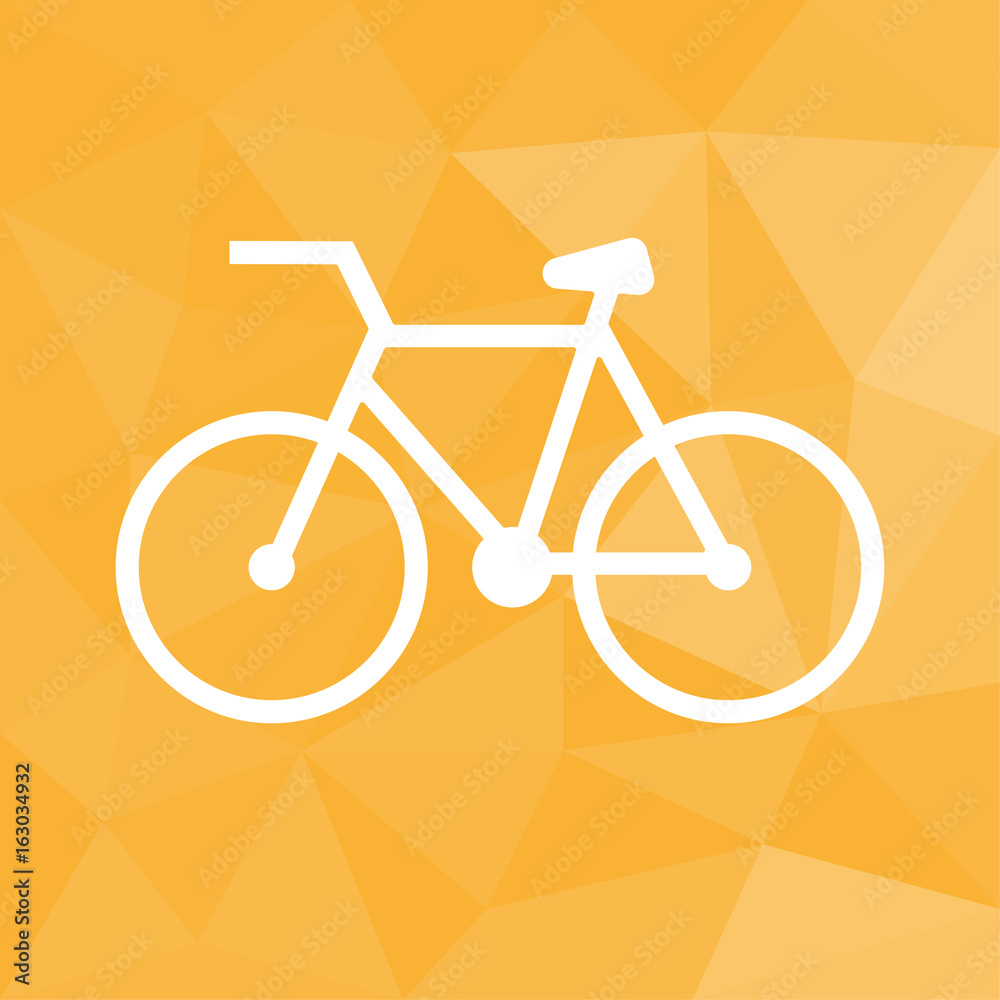 Fahrrad - Icon mit geometrischem Hintergrund gelb Stock Vector | Adobe Stock