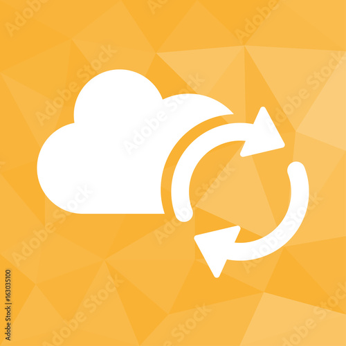 Wolke Synchronisation - Icon mit geometrischem Hintergrund gelb