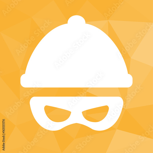 Gangster - Icon mit geometrischem Hintergrund gelb