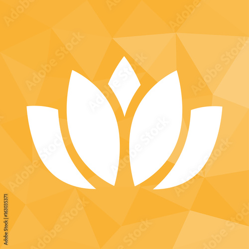 Lotus - Icon mit geometrischem Hintergrund gelb