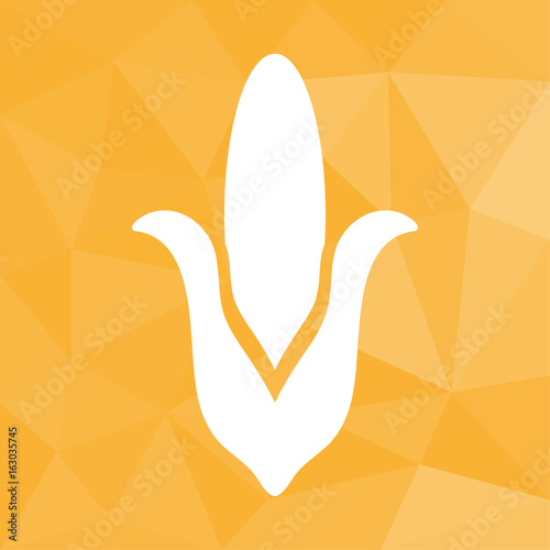 Maiskolben - Icon mit geometrischem Hintergrund gelb
