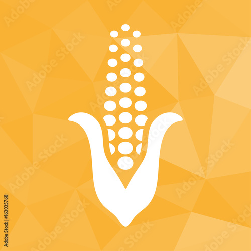 Mais - Icon mit geometrischem Hintergrund gelb