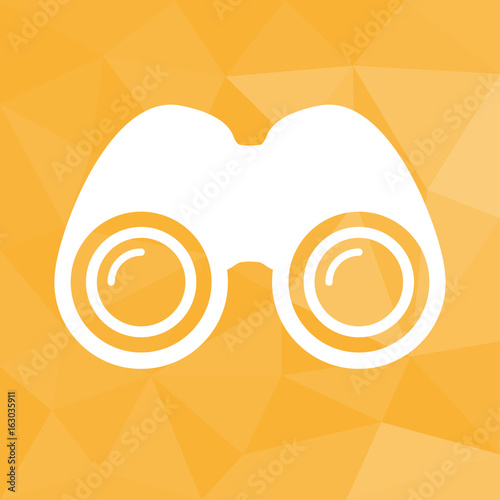 Fernglas - Icon mit geometrischem Hintergrund gelb