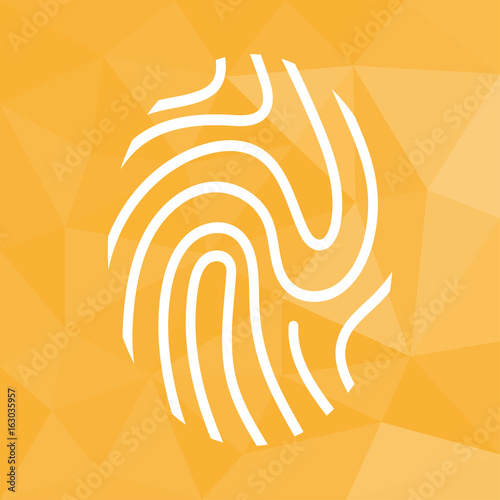 Fingerabdruck ID - Icon mit geometrischem Hintergrund gelb