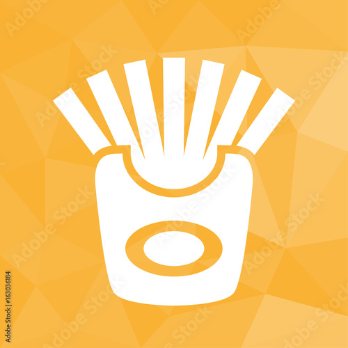 Pommes - Icon mit geometrischem Hintergrund gelb
