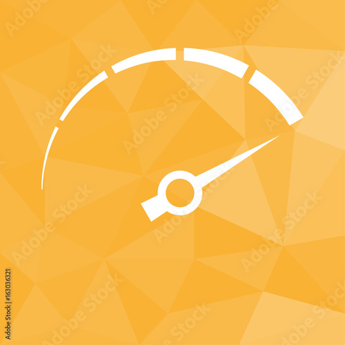 Tachometer - Icon mit geometrischem Hintergrund gelb