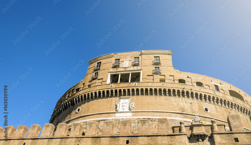 bottom view of Castel Sant Angelo in Rome