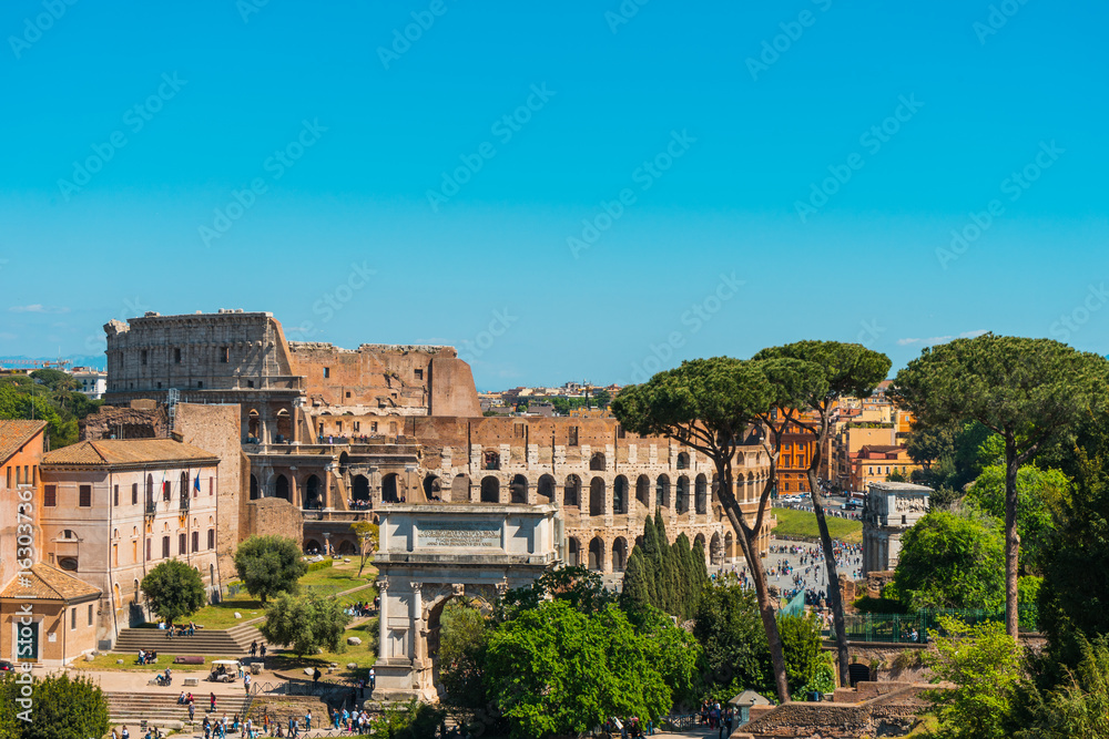 View of the Colosseum in Rome Italy
