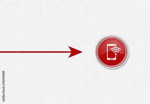 Pfeil zeigt auf Knopf - Handy W-lan