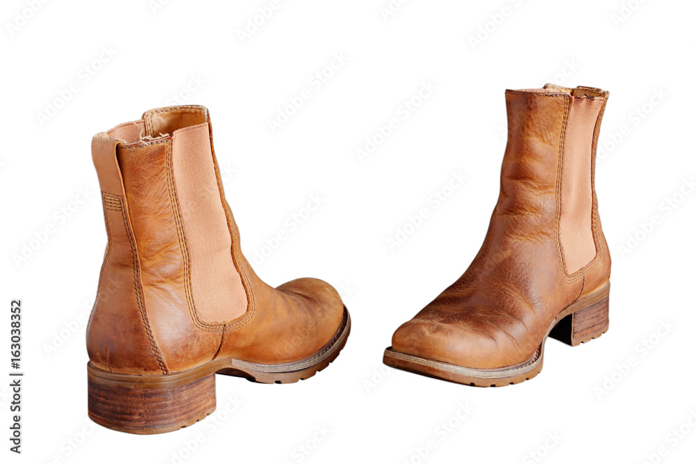 boots on white background.