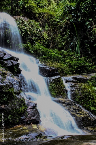 Monthathan waterfall  beautiful and beautiful name. The 9-storey waterfall is located in Doi Suthep-Pui National Park  Chiang Mai